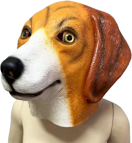 Vista 2 de FantastCostumes Máscara unisex de animales para adultos, máscara de látex de animales para Halloween, espeluznante máscara de cosplay realista