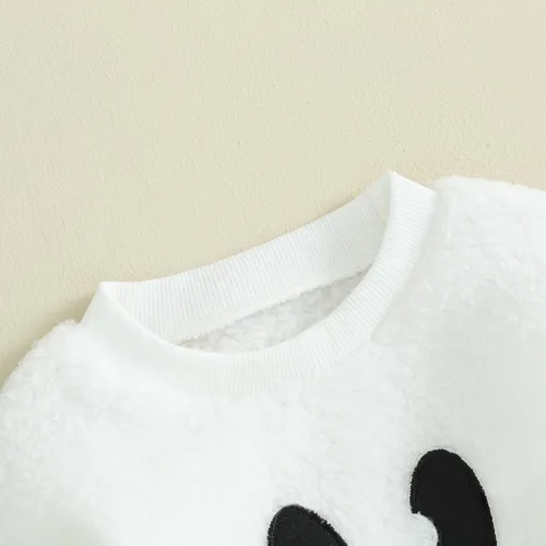 Vista 3 de Thorn Tree Sudadera de manga larga de Halloween para bebé, niño, niña, suéter de gran tamaño, cuello redondo, ropa de otoño e invierno