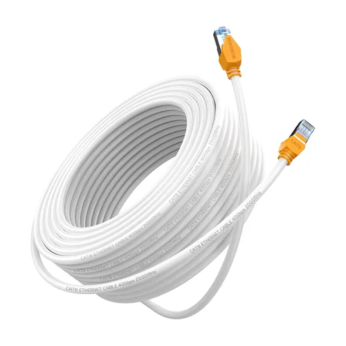 Vista 11 de Cable Ethernet MUKSIRON Cat 8 - 1.5 pies, cable de Internet blindado de alta resistencia con conector RJ45 para router