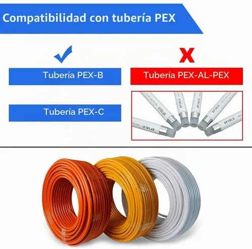 Vista 5 de 15 piezas de accesorios PEX de 1/2 pulgada, juego de acoplamientos rectos de codo TEE, combinación de accesorios de PEX de latón con Tees, codos