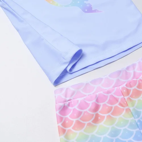 Vista 5 de QPANCY Traje de baño de 2 piezas para niñas Flutter Slveeve traje de baño