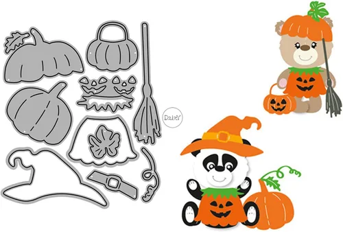 Vista 30 de DzIxY Juego de troqueles de metal fantasma de calabazas de Halloween para hacer tarjetas, juegos de troqueles de papel para grabar, plantillas