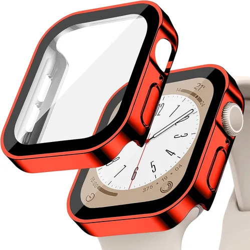 Vista 9 de Protección de Pantalla EIHAIHIS para Apple Watch Funda Serie 11 10 9 SE 8 7 6 5 4 40mm 44mm 41mm 45mm 42mm 46mm Vidrio Templado Impermeable PC