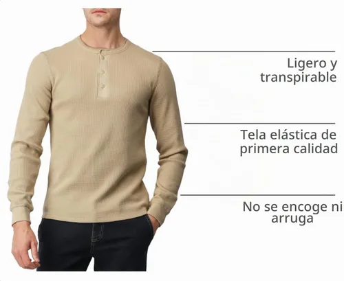 Vista 4 de H2H Chaqueta casual ajustada para hombre, cárdigans de manga larga, térmica Cmttl045-beige