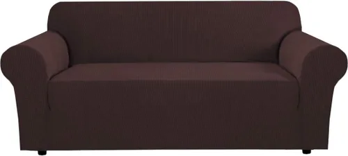 Vista 100 de H.VERSAILTEX Funda elástica para sofá, fundas suaves para muebles de 3 cojines, con tela jacquard gruesa a cuadros con parte inferior elástica, sofá