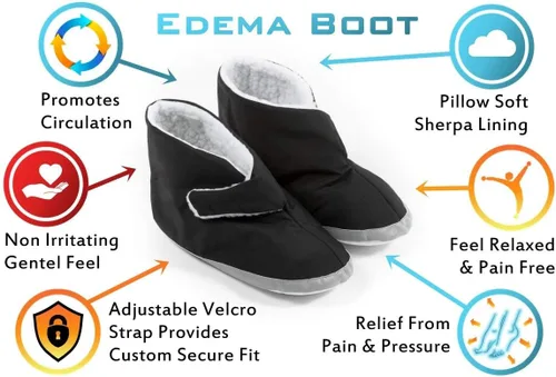 Vista 12 de Comfort Finds Botas de edema para hombre, extra anchas y espaciosas, para pies hinchados, suaves y ajustables para piel sensible y alivio de pies