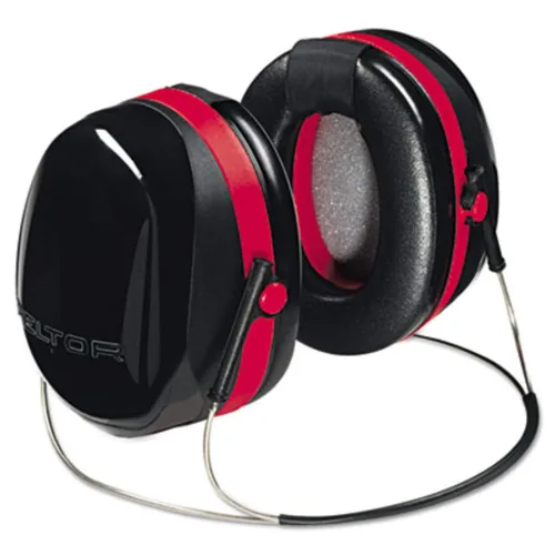 Vista 2 de 9.8 ft 247-H10B Ear Peltor Optime 105 Orejeras detrás de la cabeza, 29nrr, rojo/negro