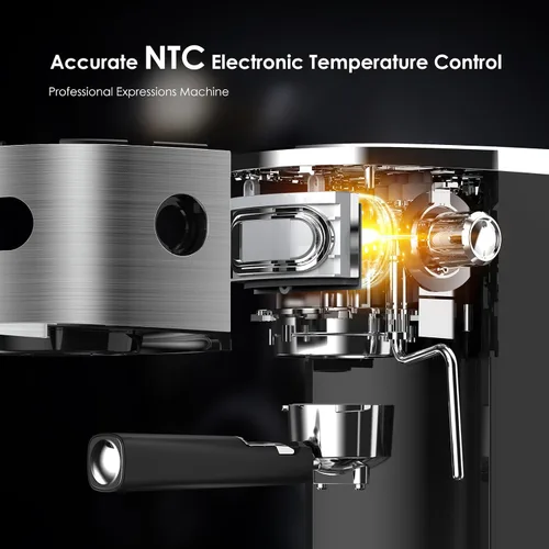 Vista 15 de COWSAR Máquina de café expreso comercial de 20 bares, cafetera compacta con espumador de leche, máquinas de café Expresso con tanque de agua