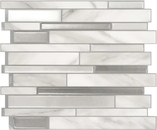 Vista 10 de SMART TILES Protector contra salpicaduras despegar y pegar - 5 hojas de 9.36" x 9.73" - Azulejo adhesivo 3D despegar y pegar para protector contra