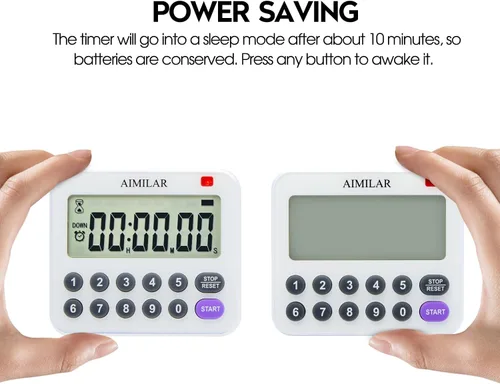 Vista 5 de AIMILAR Temporizador digital magnético de cocina con teclado numérico directo, alarma fuerte, temporizador de cuenta regresiva de 99 horas
