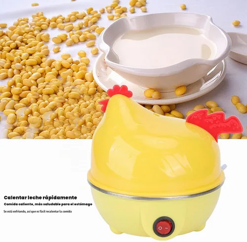 Vista 7 de Cocedor de huevos, olla eléctrica para huevos, multifunción, forma de pollo, caldera rápida para huevos, capacidad de 7 huevos, apagado automático