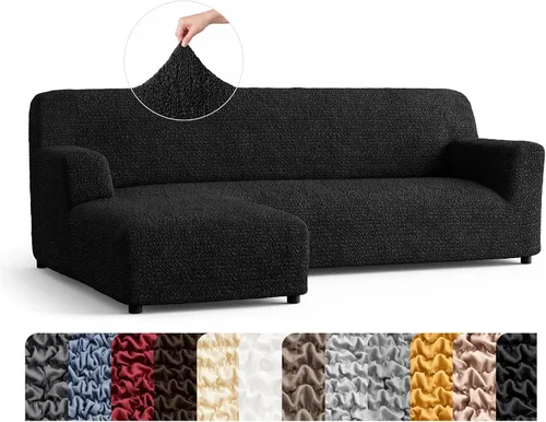 Vista 43 de PAULATO BY GA.I.CO. Funda de sofá modular, funda para sofá chaise longue en forma de L, fundas lavables para sofá esquinero, funda elástica de Gris