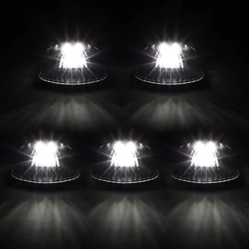Vista 2 de Auto Dynasty Compatible con Dodge Ram 1500/2500 / 3500 BR 5 X LED Luces superiores de techo de cabina (carcasa negra, LED blanco)