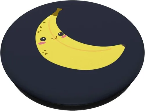 Vista 2 de Accesorio para el ventilador de la marca Banana Fruit Grey Lover de Kawaii Pop Socket – PopSockets Grip y soporte para teléfonos y tabletas, Negro