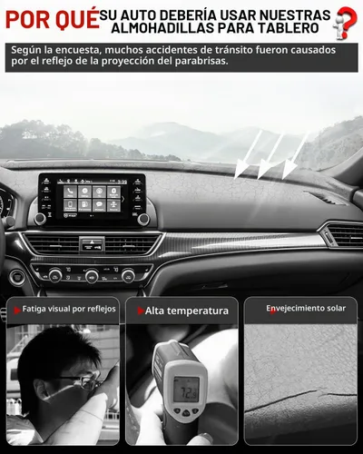 Vista 2 de CARTIST Cubierta de tablero para Honda Accord 2018-2020 2021 2022, accesorios para salpicadero, cubierta de franela, protector de rayos UV