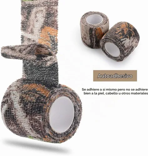 Vista 4 de EAmber Cintas de camuflaje de camuflaje de 1.96 x 177 pulgadas, vendaje protector autoadhesivo para linternas, bicicletas, ejército militar ACU