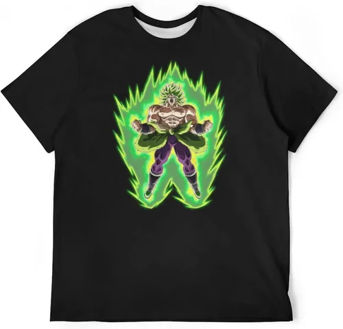 Vista 5 de Saiyajin Broly - Camisetas casuales para hombre, manga corta, unisex, cuello redondo, camisetas para jóvenes y adultos