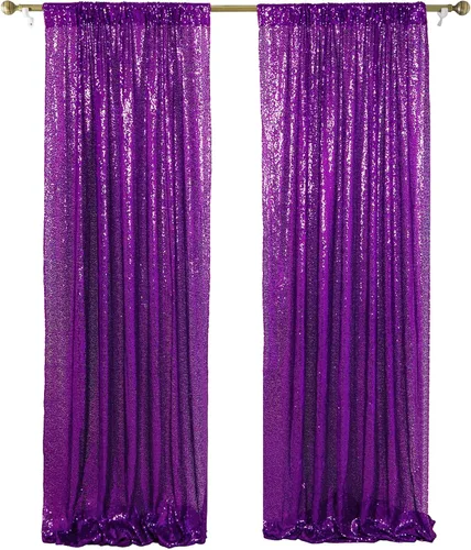 Vista 26 de ShinyBeauty Cortinas de Lentejuelas 2 Paneles 2ftx8ft Wine Telón de Fondo con Brillantina para Videos de YouTube Cortinas de Lentejuelas Borgoña