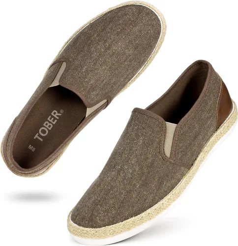 Vista 2 de TOBER Mocasines casuales sin cordones para hombre, zapatos de barco, zapatos antideslizantes para caminar, zapatos de moda para hombres, ocio