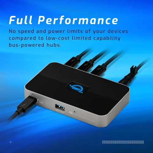Vista 3 de OWC Hub Thunderbolt de 5 puertos - Carga de 60 W, Thunderbolt 4, USB 3.2, compatible con Mac y PC