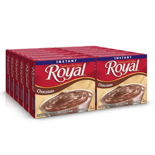 Vista 10 de Royal Mezcla de postre de pudín instantáneo, crema de plátano, sin grasa (12 cajas de 1.85 onzas) (paquete de 12)