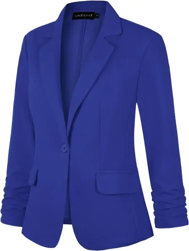 Vista 3 de MINTLIMIT Blazer de manga 34 para mujer, blazer de oficina con un botón y bolsillos