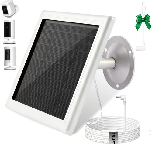 Vista 8 de Cargador de panel solar para cámara Ring, cargador solar 5V 3.5W compatible con batería de cámara Ring Stick Up Cam para vigilancia inalámbrica