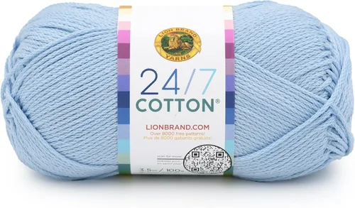 Vista 50 de Lion Brand Yarn - Hilo ligero 24/7 de algodón para tejer, hacer ganchillo y manualidades, Ámbar, paquete de 1 Light Worsted 100% Mercerized Cotton