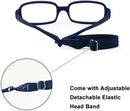 Vista 4 de Marco de gafas ópticas para niños con correa tamaño 48 marco flexible de una sola pieza sin tornillo
