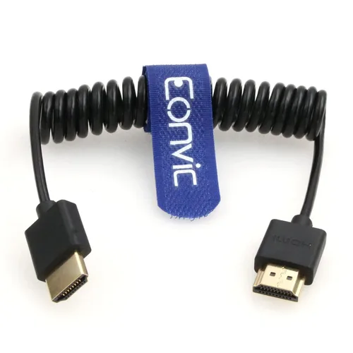 Vista 22 de 8K HDMI a abajo HDMI de alta velocidad negro en espiral trenzado cable para Sony A7S3 FX3 FX9 Canon C70 Z CAM E2 cámara Atomos Ninja V Shinobi Cable