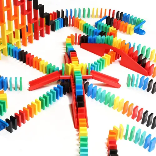 Vista 2 de Bulk Dominoes Pro-Domino Kit Juego de dominó, juguetes pequeños STEM STEAM, juegos familiares para niños, juguetes y juegos para niños