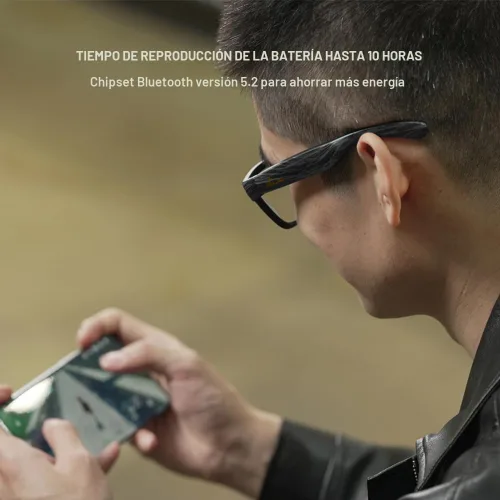 Vista 2 de OhO sunshine Gafas de sol de audio Bluetooth, gafas deportivas ligeras de oído abierto, tiempo de reproducción de 10 horas, resistente al agua