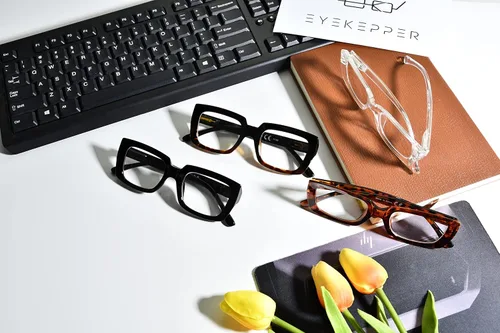Vista 6 de Eyekepper - Juego de 4 gafas elegantes para mujer, anteojos cuadrados de gran tamaño para mujer
