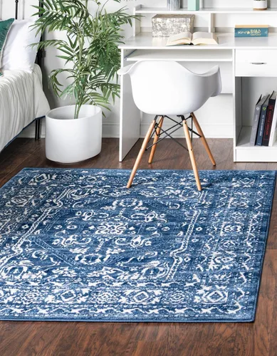 Vista 28 de Unique Loom Boston Collection - Alfombra de área con medallón (2 x 8 pies, color blanco y gris)