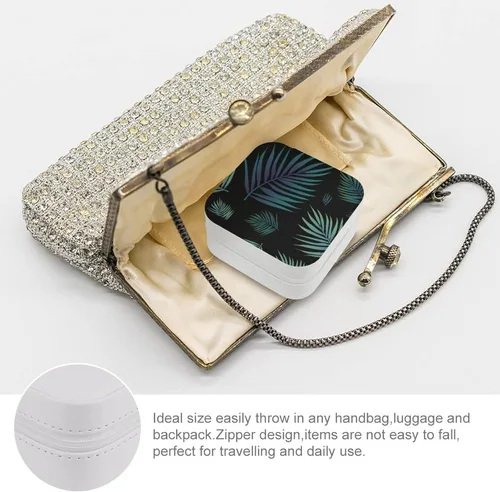 Vista 3 de Estuche organizador de joyas de viaje, bolsa de almacenamiento de joyas para mujeres, collares, aretes, anillos, pulseras, regalos para mamá, novia