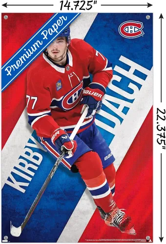 Vista 3 de Trends International NHL Montreal Canadiens - Póster de pared de Kirby Dach 23, 14.72 x 22.37 pulgadas, paquete de póster premium y alfiler