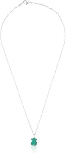 Vista 2 de TOUS, joyería, collar de plata esterlina "Icon blanco y negro", con dije de mini oso
