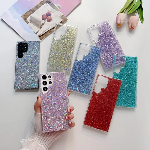 Vista 2 de Funda para Samsung Galaxy A13 5G a la moda para mujeres y niñas, diseño con purpurina brillante, delgada, bonita, brillante, elegante, suave