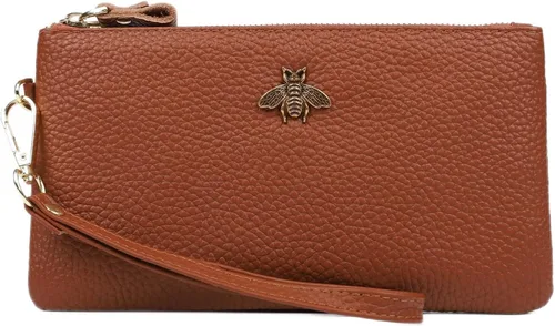 Vista 20 de imeetu Bolso de mano con asa para muñeca de cuero para mujeres, monedero para celular con correa para la muñeca A-manzana verde