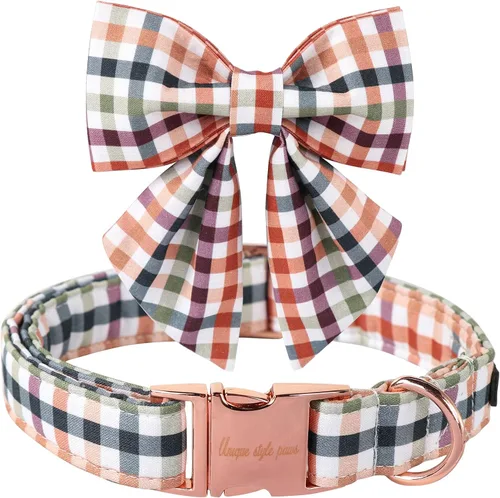 Vista 18 de Unique style paws - Collar con lazo de pera de algodón para perros, collar de verano ajustable para perros pequeños, medianos y grandes - XS