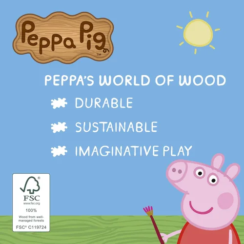 Vista 3 de Peppa Pig 07215 Mini Vehículos de Madera Los Estilos Pueden Variar