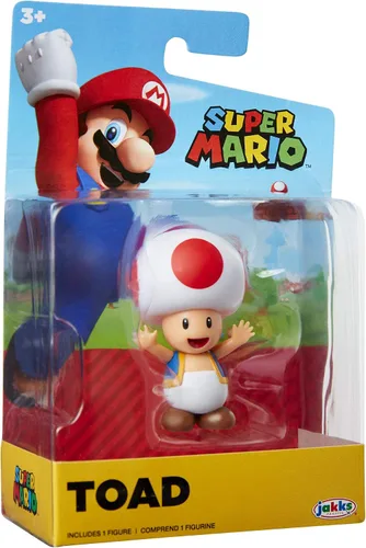 Vista 4 de Super Mario Figura de acción de juguete coleccionable de sapo rojo de 2.5 pulgadas