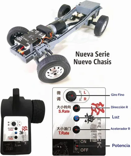 Vista 8 de HLSFWDRIVE Coche RC Kei Truck WPL D12 RC Escala 1/10 Off Road RTR