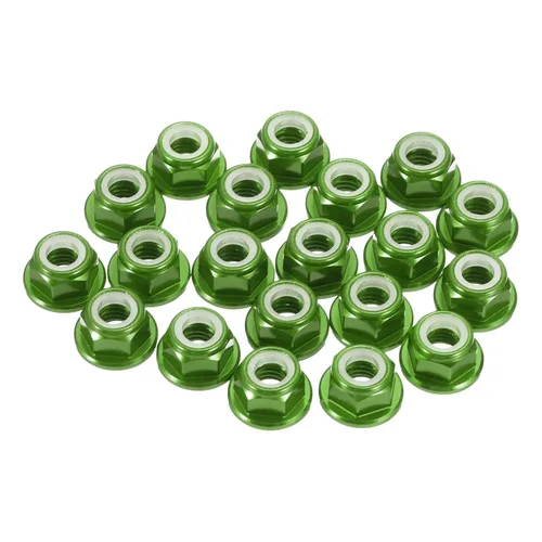 Vista 11 de MECCANIXITY 30 piezas de tuercas de bloqueo de aleación de aluminio M3 con paso de 0.5 mm, tuercas hexagonales con brida de nylon con rosca serrada