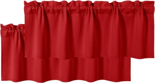Vista 9 de DWCN Cenefa para ventana de cocina, con bolsillo para barra, para ventana, sala de estar/sótano, 36 x 16 pulgadas de largo, 1 panel, beige