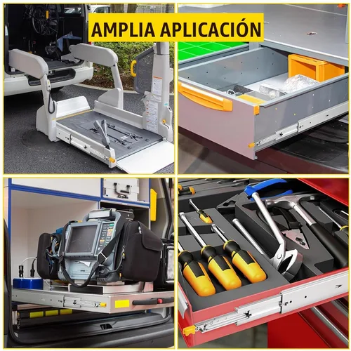 Vista 7 de VEVOR Diapositivas de Cajón de 18 Pulgadas, 1 Par de Diapositivas de Cajón con Bloqueo de 500 Libras de Capacidad de Carga, Montaje Lateral