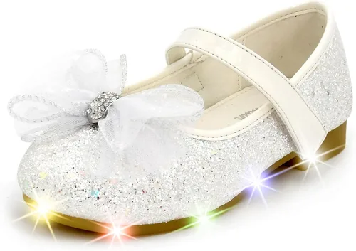 Vista 8 de Nova Utopia - Zapatos planos con luces para niñas pequeñas, estilo Mary Jane, para ballet