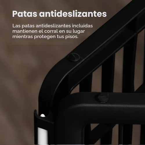 Vista 4 de IRIS USA 585605 - Corralito para mascotas de 8 paneles, 34 pulgadas, sin puerta, negro (585605)