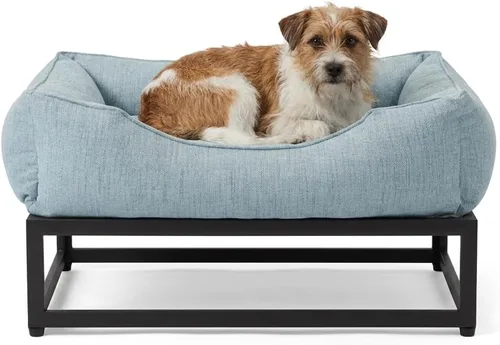Vista 26 de FUZI Cama elevada para perro, camas elevadas de lujo para perros, funda extraíble y lavable a máquina, cama ortopédica para mascotas para interiores