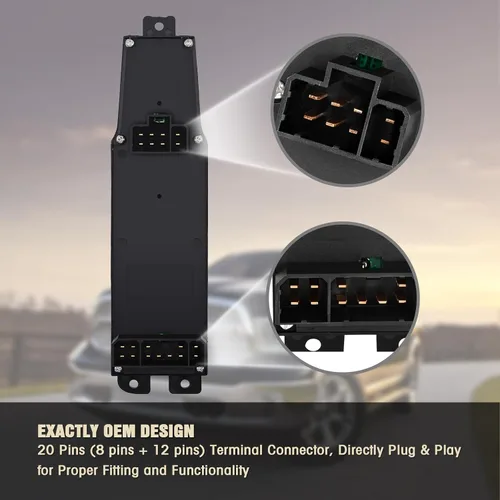 Vista 4 de Interruptor y bisel de la ventana eléctrica principal (lado del conductor y lado del pasajero) 56049805AB para Dodge Ram 1500 2500 3500 2001-2004